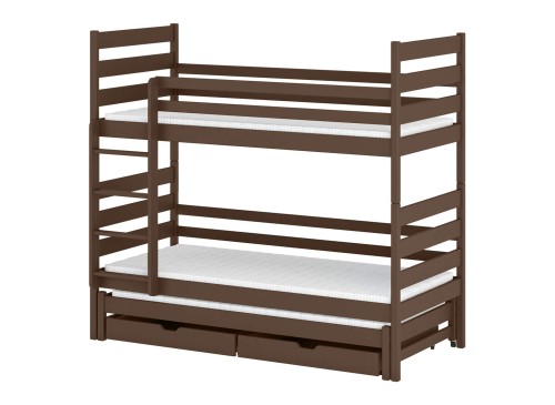 TOMI 80x160 tmavá čokoláda patrová postel Lano Nábytek