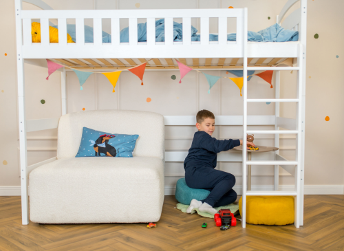 MIA 80x160 bílá vyvýšená jednolůžková dětská postel Lano Nábytek