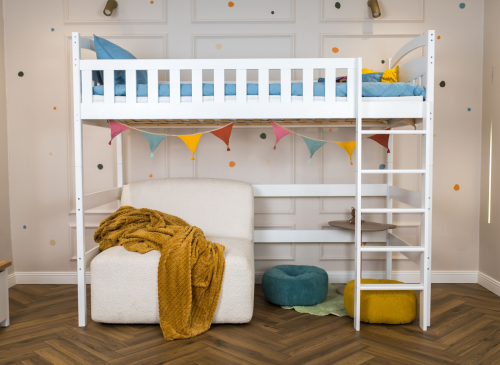 MIA 90x190 white loft single children’s bed Lano Furniture