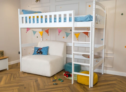 MIA 80x180 bílá vyvýšená jednolůžková dětská postel Lano Nábytek