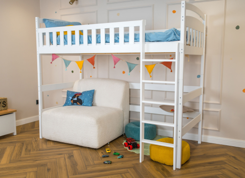 MIA 80x170 bílá vyvýšená jednolůžková dětská postel Lano Nábytek