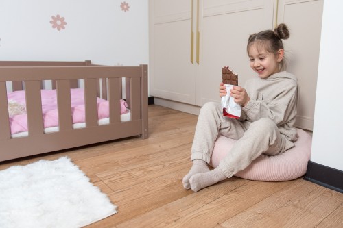 BELLA 80x180 mléčná čokoláda Montessori postel na podlaze pro děti Lano Nábytek