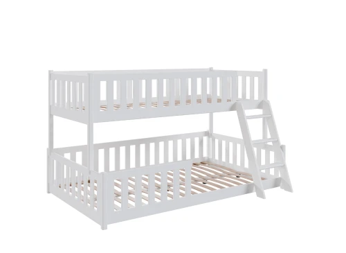 NICE 90x200/120x200 bílá patrová postel se širší ložnou plochou Lano Nábytek