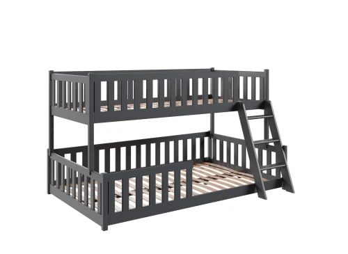 NICE 90x200/120x200 grafitová patrová postel se širší ložnou plochou Lano Nábytek