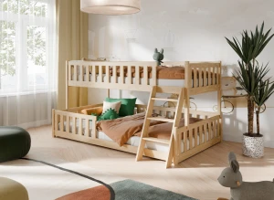 NICE 90x200/120x200 borovice patrová postel se širší ložnou plochou Lano Nábytek