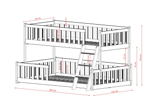 NICE 90x200/120x200 bavlna patrová postel se širším lůžkem Lano Nábytek