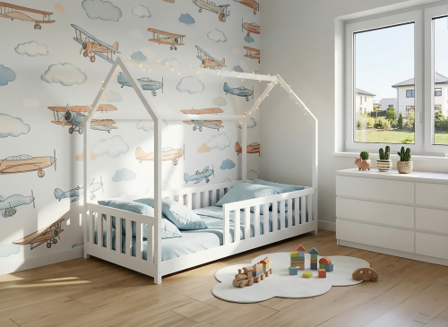 NOAH 90x200 bílá dětská postel Montessori domečková Lano Nábytek