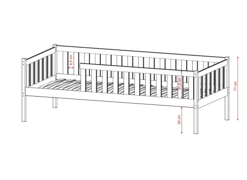 ADA 80x200 nenatřené dřevo jednolůžková dětská postel Lano Nábytek
