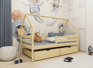 ARON 80x160 nenatřené dřevo dětská postel domeček Lano Nábytek