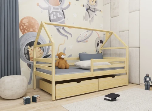 ARON 80x180 nenatřené dřevo dětská postel domeček Lano Nábytek