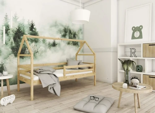 ARON 80x180 nenatřené dřevo dětská postel domeček Lano Nábytek