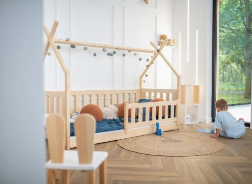 BOGUŚ 80x160 nenatřené dřevo dětská postel Montessori teepee Lano Nábytek