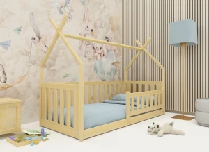 BOGUŚ 90x200 nenatřené dřevo dětská postel Montessori teepee Lano Nábytek