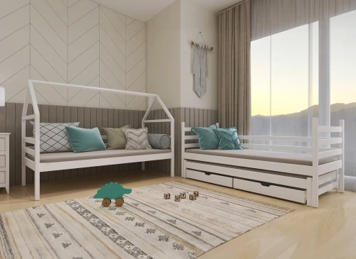 DALIA 80x200 nenatřené dřevo patrová postel domečková Lano Nábytek