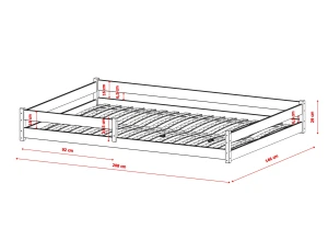 FINI 140x200 nenatřené dřevo dětská postel Montessori Lano Nábytek