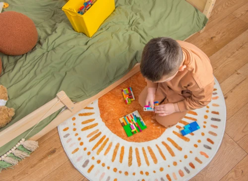 FINI 140x200 Unvarnished Wood Montessori Floor Bed for Children by Lano Meble