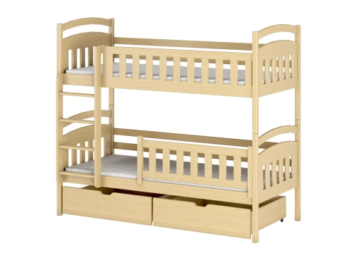 IGNAŚ 90x180 Untreated Wooden Bunk Bed - Lano Furniture