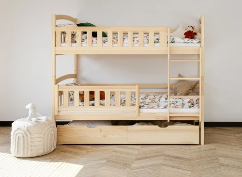 IGNAŚ 90x180 Untreated Wooden Bunk Bed - Lano Furniture