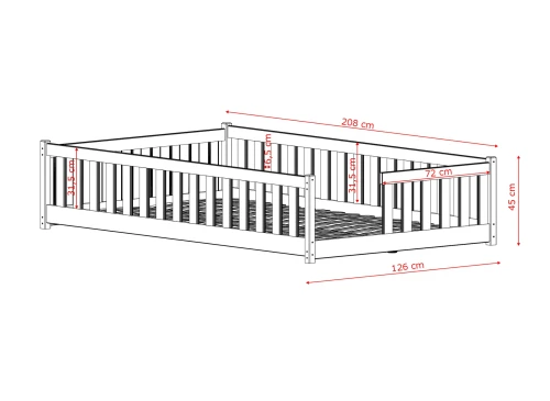 IVY 120x200 nenatřené dřevo jednolůžková dětská postel Lano Nábytek