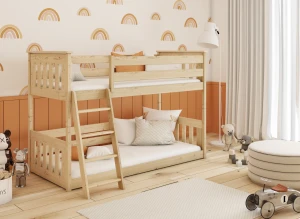 KEVIN 80x200 Untreated Wood Bunk Bed Lano Furniture