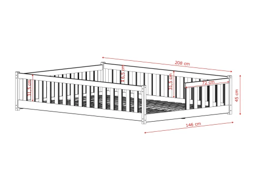 LEVI 140x200 nenatřené dřevo jednolůžková dětská postel Lano Nábytek
