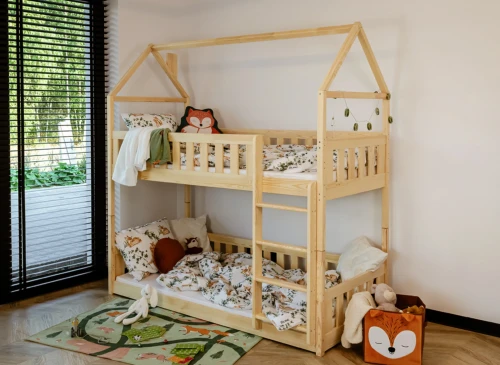 POLA 80x190 nenatřené dřevo patrová postel Lano Nábytek