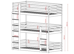 TED 90x200 nenatřené dřevo patrová postel Lano Nábytek