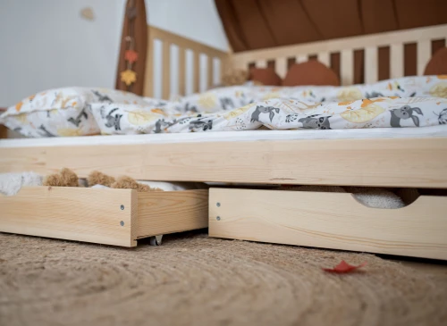 TYTUS 80x180 nenatřené dřevo dětská výsuvná postel teepee Lano Nábytek
