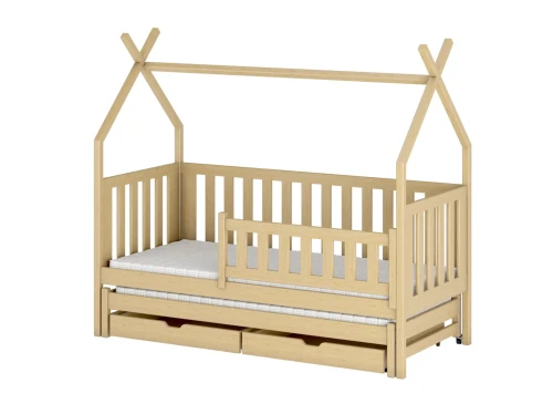 TYTUS 90x190 nenatřené dřevo dětská výsuvná postel teepee Lano Nábytek