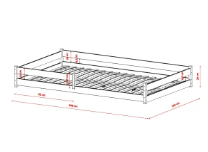 ZOFIA 120x200 nenatřené dřevo dětská postel Montessori Lano Nábytek
