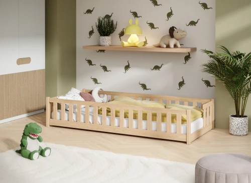 ZOYA 80x160 Unpainted Wood Single Bed for Kids | Lano Meble