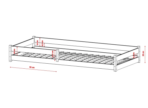 ALIS 90x200 bavlna Montessori podlahová dětská postel Lano Nábytek