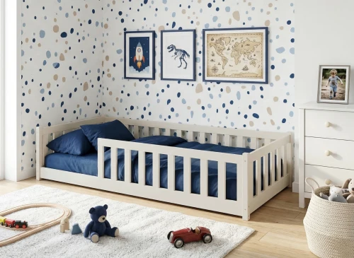 BELLA 80x180 bavlna Montessori postel na podlaze pro děti Lano Nábytek