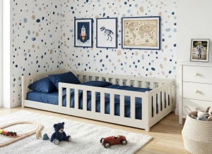 BELLA 90x190 bavlna Montessori postel na podlaze pro děti Lano Nábytek