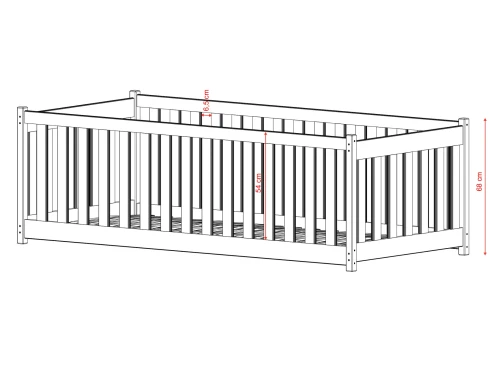 CONCEPT 80x180 bavlna Montessori postel na podlaze pro děti ohrádka Lano Nábytek