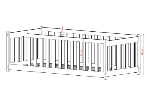 CONCEPT 80x200 bavlna Montessori postel na podlaze pro děti ohrádka Lano Nábytek