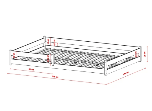 FINI 140x200 bavlna montessori podlahová dětská postel Lano Nábytek
