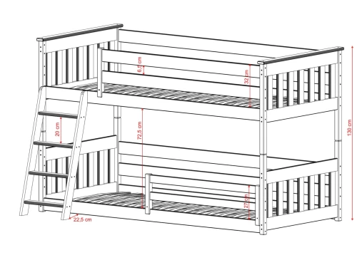 KEVIN 90x180 bavlna patrová postel Lano Nábytek
