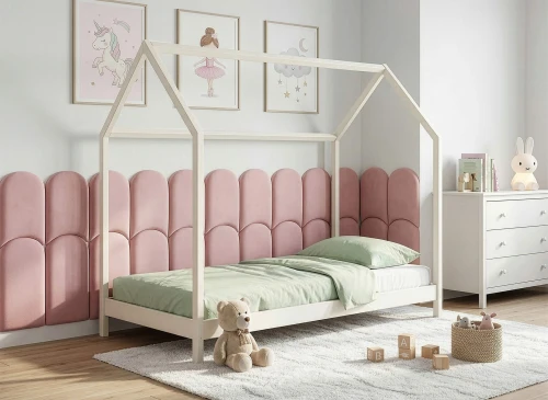 LUCKY 90x200 bavlna dětská postel na podlaze domeček Lano Nábytek