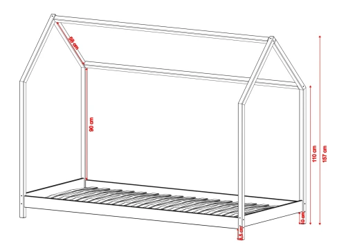 LUCKY 90x200 bavlna dětská postel na podlaze domeček Lano Nábytek