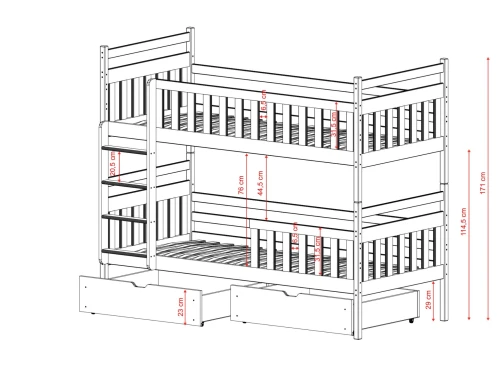 MONIKA 90x200 bavlna patrová postel Lano Nábytek