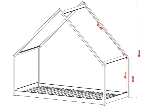 MORIS 80x180 bavlna dětská postel na podlaze domeček Lano Nábytek