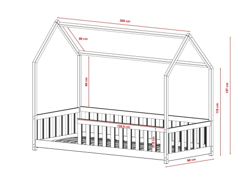 NOAH 80x180 bavlna ednolůžková dětská postel domečková Lano Nábytek