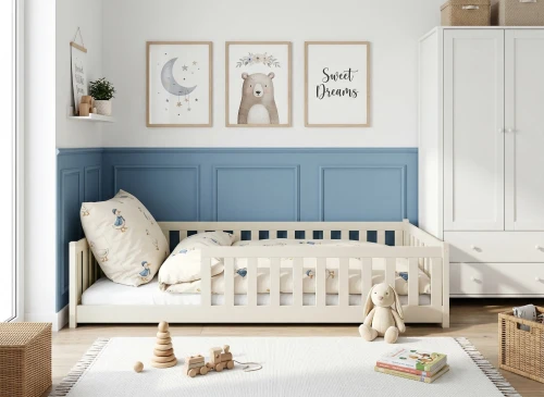 OTIS 120x200 Cotton Montessori Floor Bed for Children by Lano Meble