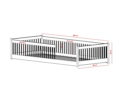 PEDRO 80x180 cotton Montessori floor bed for children by Lano Meble