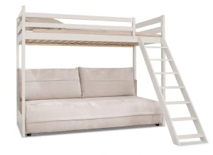SAVIO 90x200/140x200 bavlna postel na vyvýšené konstrukci s rozkládací pohovkou béžová látka perfect harmony 02 Lano Nábytek