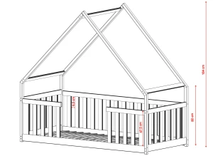 BEE 90x190 bavlna jednolůžková dětská domečková postel Lano Nábytek