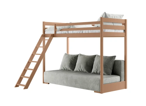 SOFINO 90x200/140x200 skořicová na patrové posteli s rozkládací pohovkou šedá látka zoom 15 sage Lano Nábytek zoom 15 sage Lano Nábytek