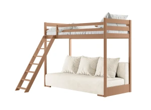 SOFINO 90x200/140x200 skořicová lůžko na patrové posteli s rozkládací pohovkou béžová látka poso 38 Lano Nábytek