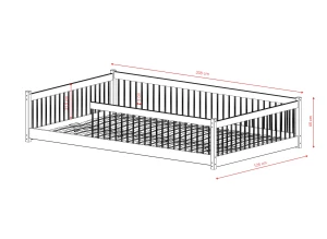 JUNIOR 120X200 popelavá dětská postel Montessori Lano Nábytek